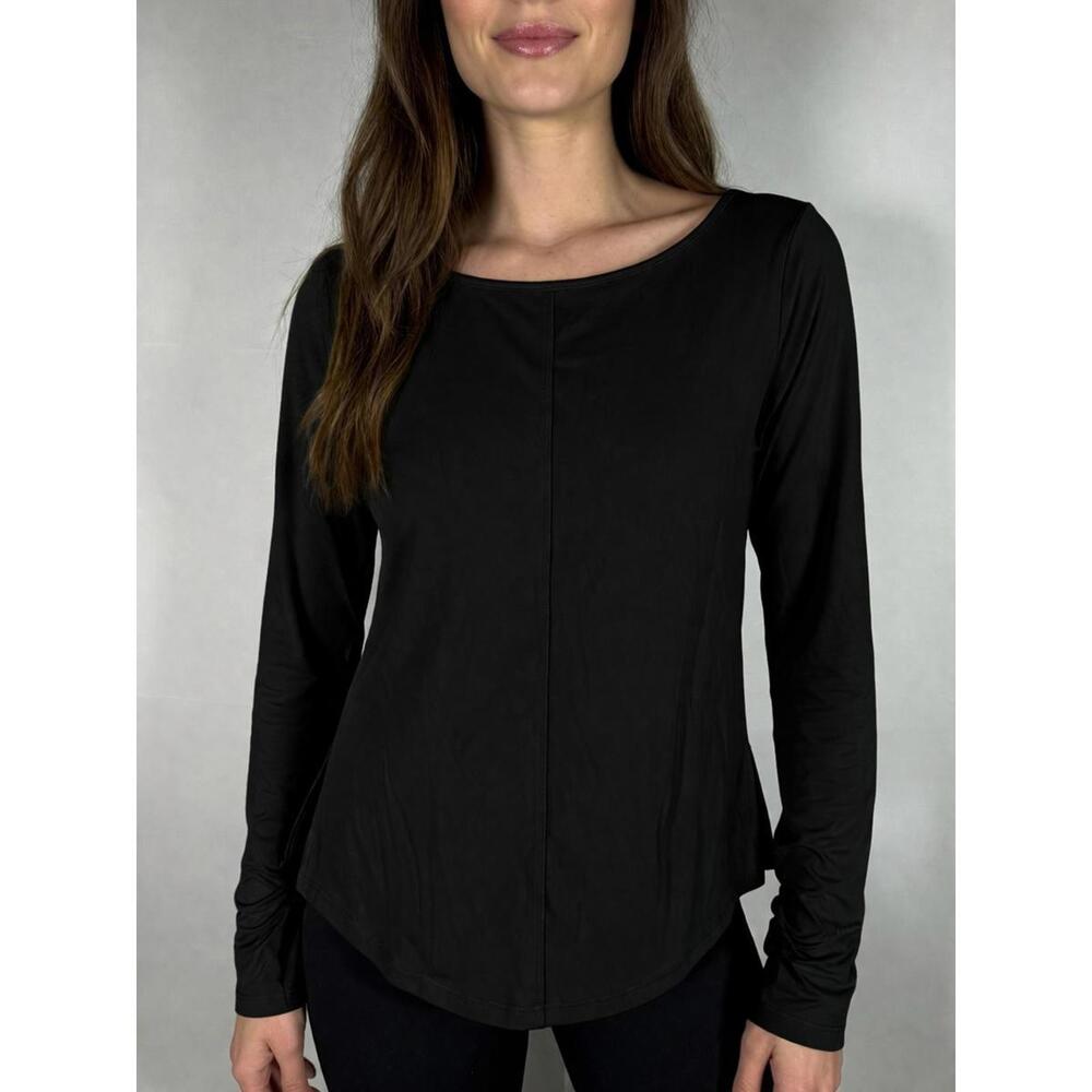 NWT Halara Soft Cloud Ruched Sleeve Open Back Top Size XS